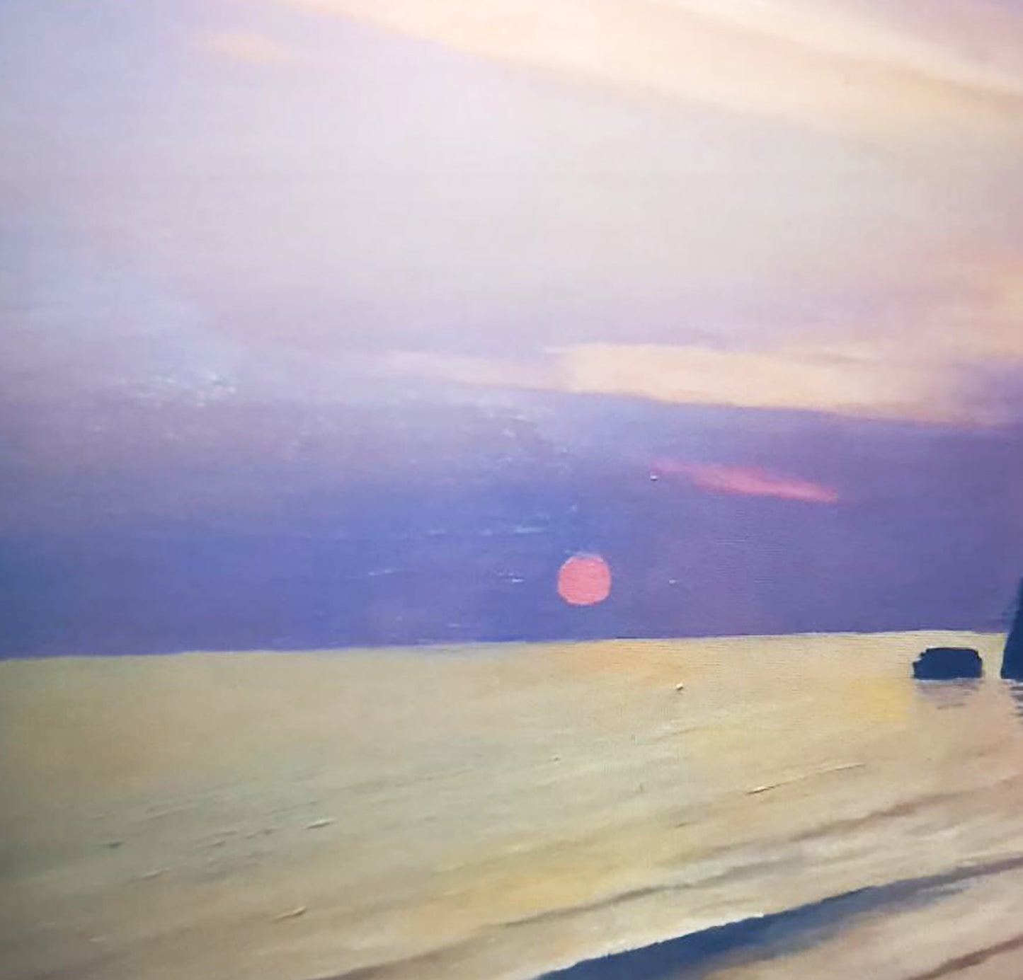 Oil painting Evening on the shore by Alexander Strashevich sunset