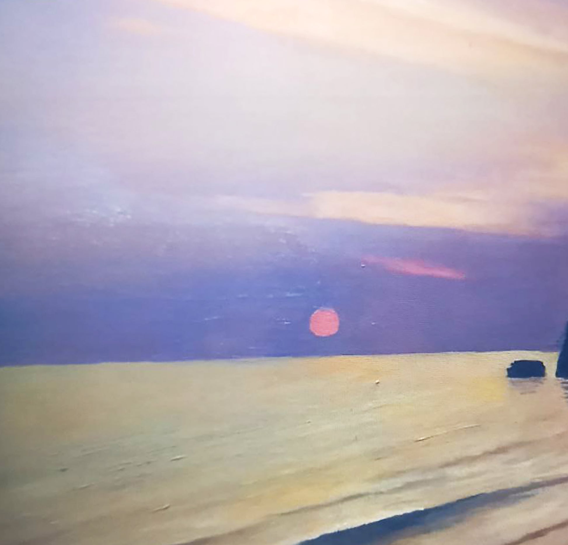 Oil painting Evening on the shore by Alexander Strashevich sunset