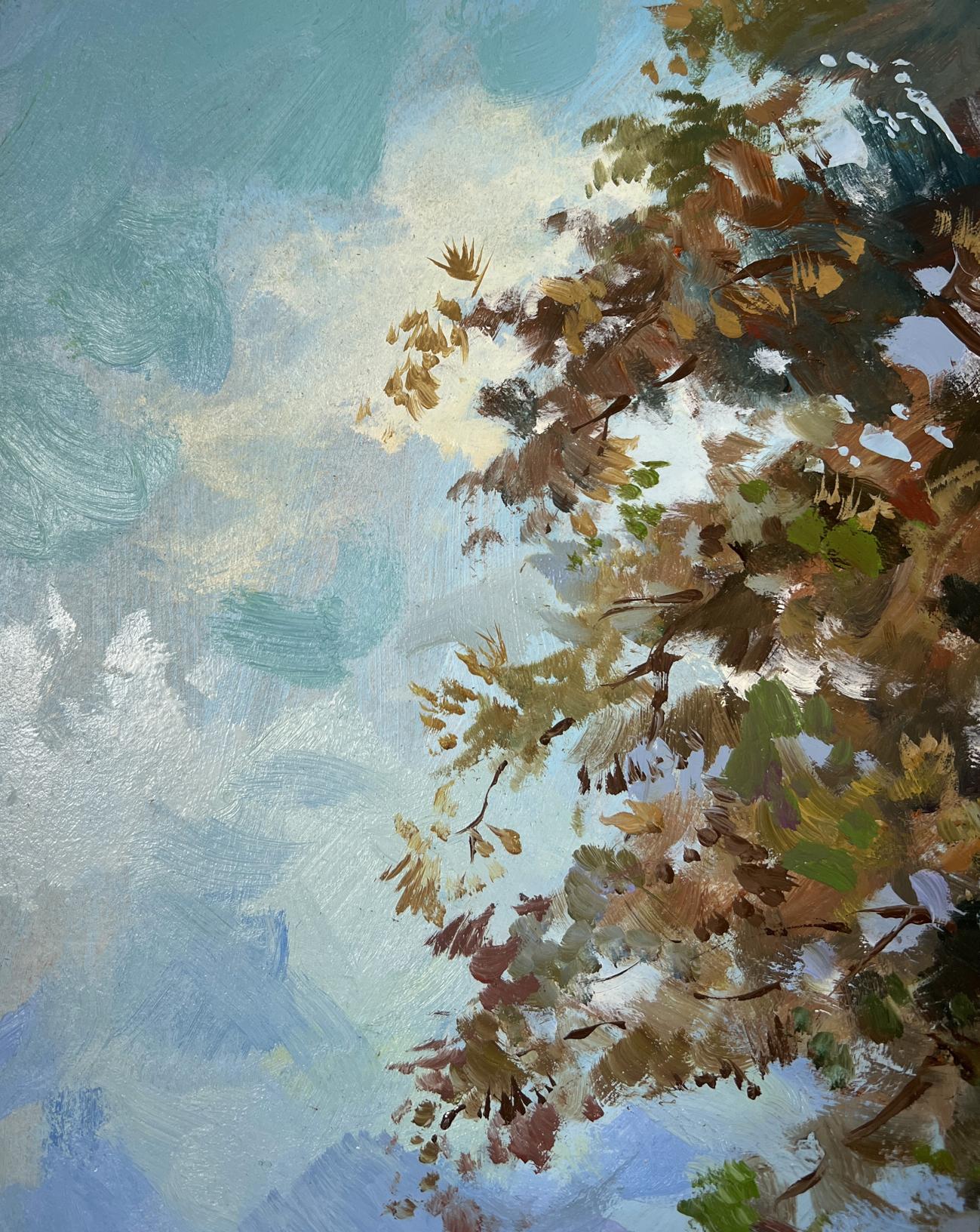 Oil painting Where the Fairy Tale Lives by Yuriy Suprunchuk: autumn branches