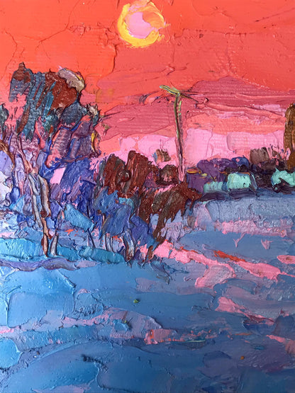 Oil Painting Winter Nature Landscape 