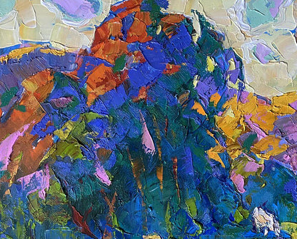 Vibrant Oleksiy Ivanyuk oil painting On the edge of the forest with impasto strokes