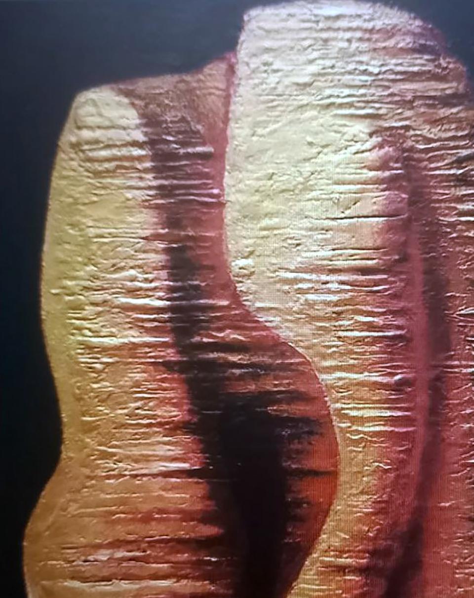 Oil painting Weathering by Alexander Strashevich, textured amber gold sculpture