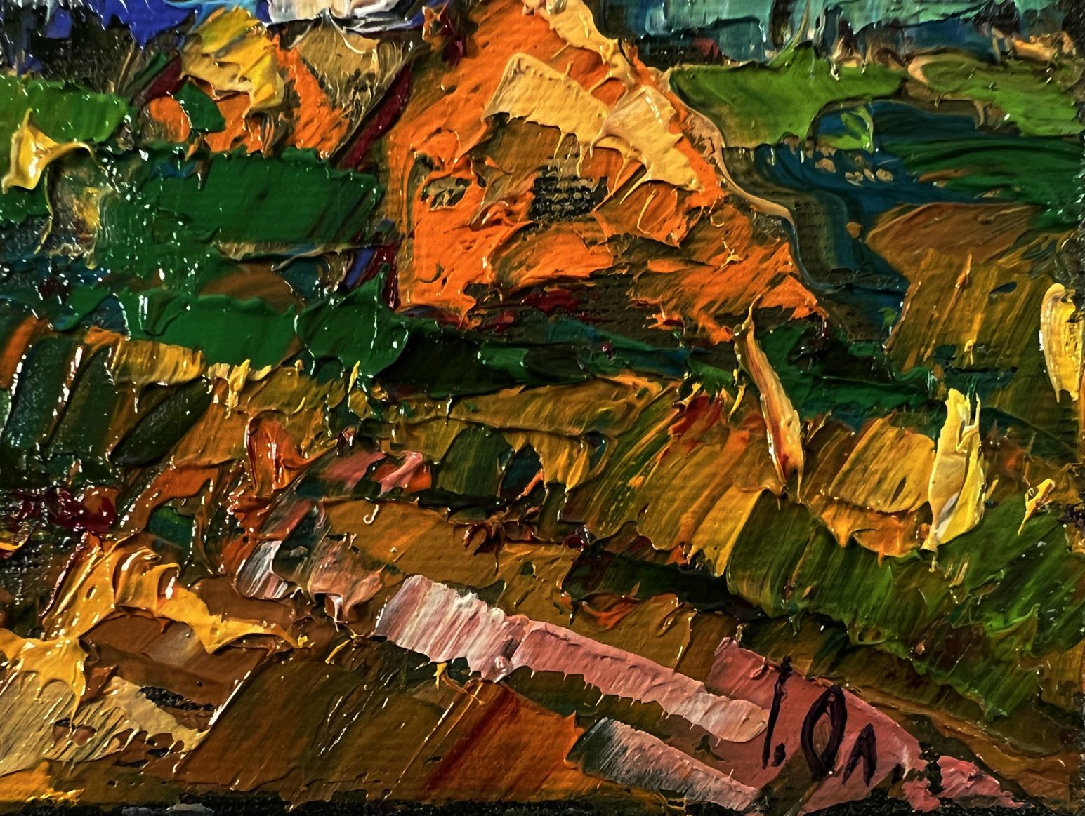 Vibrant impressionist oil painting Summer evening in the village by Oleksiy Ivanyuk