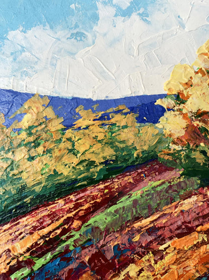 Oil painting Autumn days in the mountains by V. Zadorozhnya