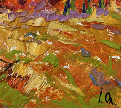 Vibrant impressionist oil painting August aftergrass by Oleksiy Ivanyuk