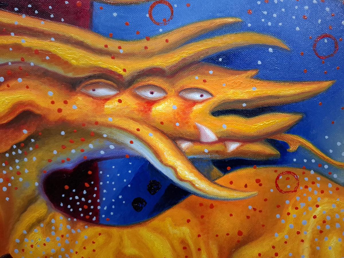 Oil painting Golden Chimera Sergey Voichenko