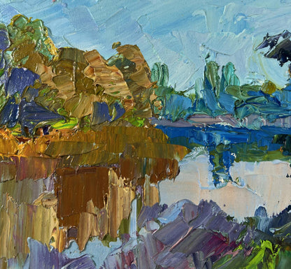 Vibrant impressionist oil painting The world is in water by Boris Serdyuk