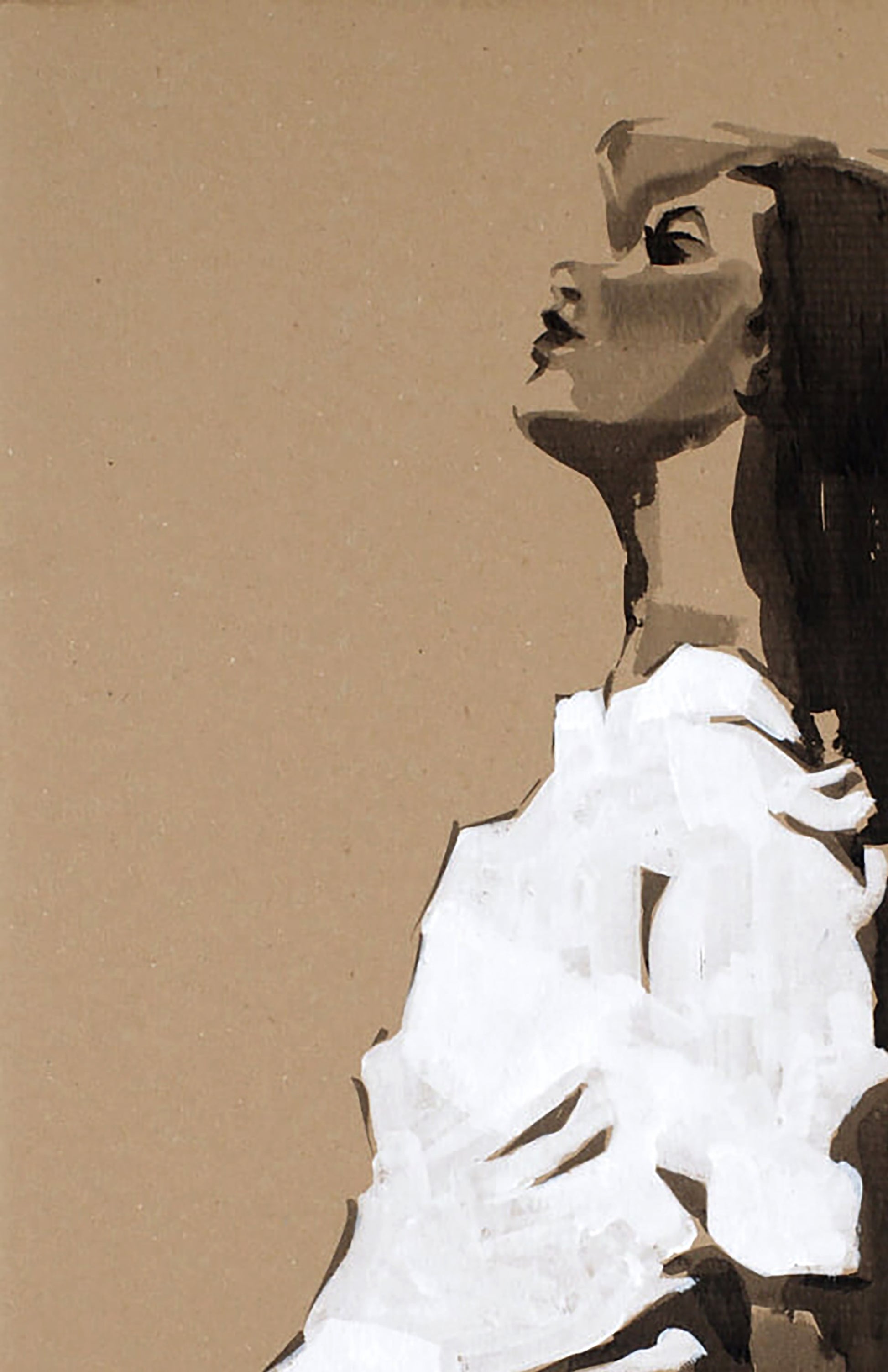 Stylized acrylic painting Sister by Dima Filatov: woman in profile