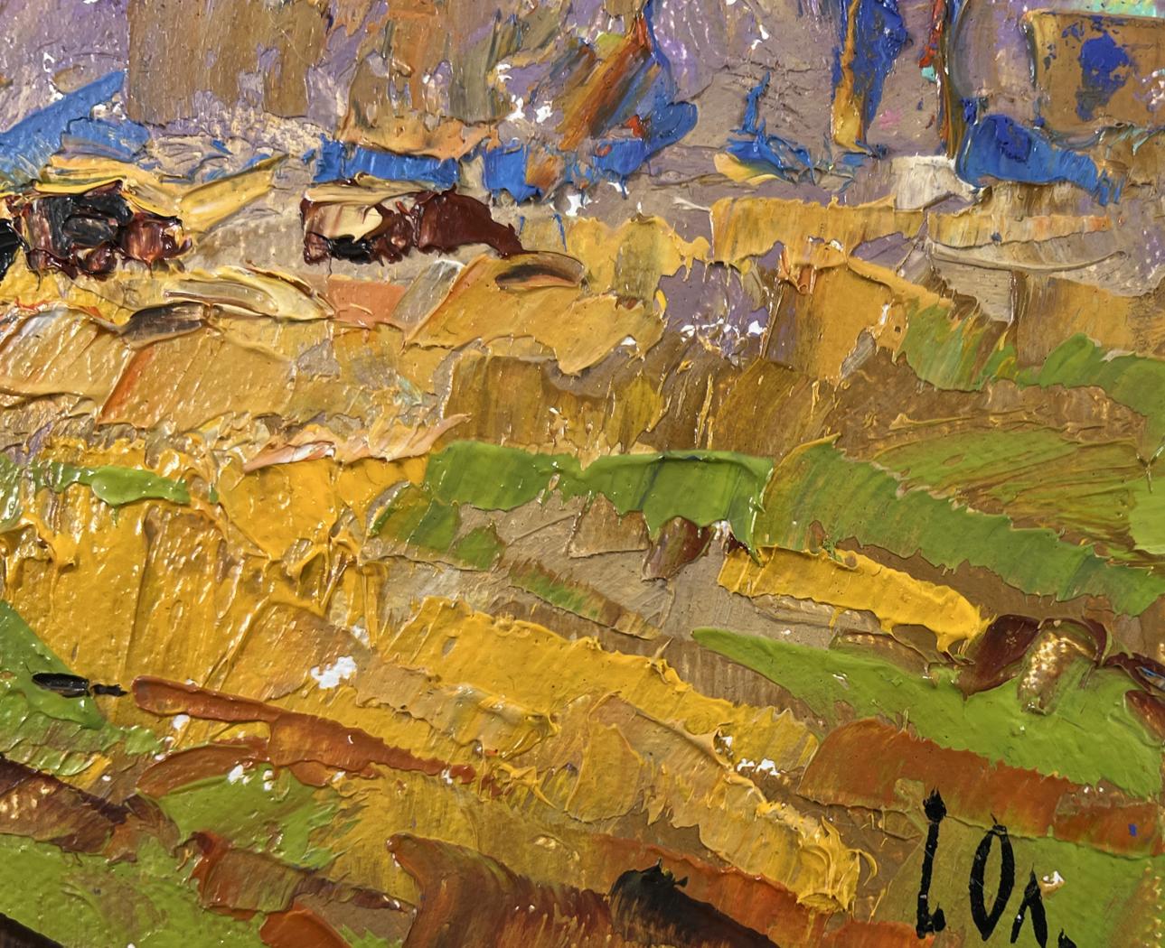 Oil painting Winds over the steppe by Oleksiy Ivanyuk textured landscape