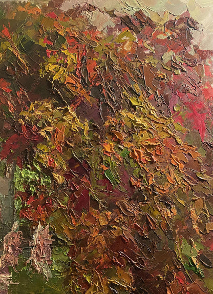 Oil painting Autumn in the garden by Nikolai Kononenko