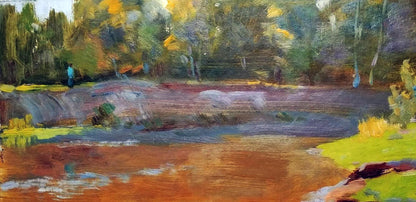 Oil painting Forest river Landscape Serhiy Polyakov