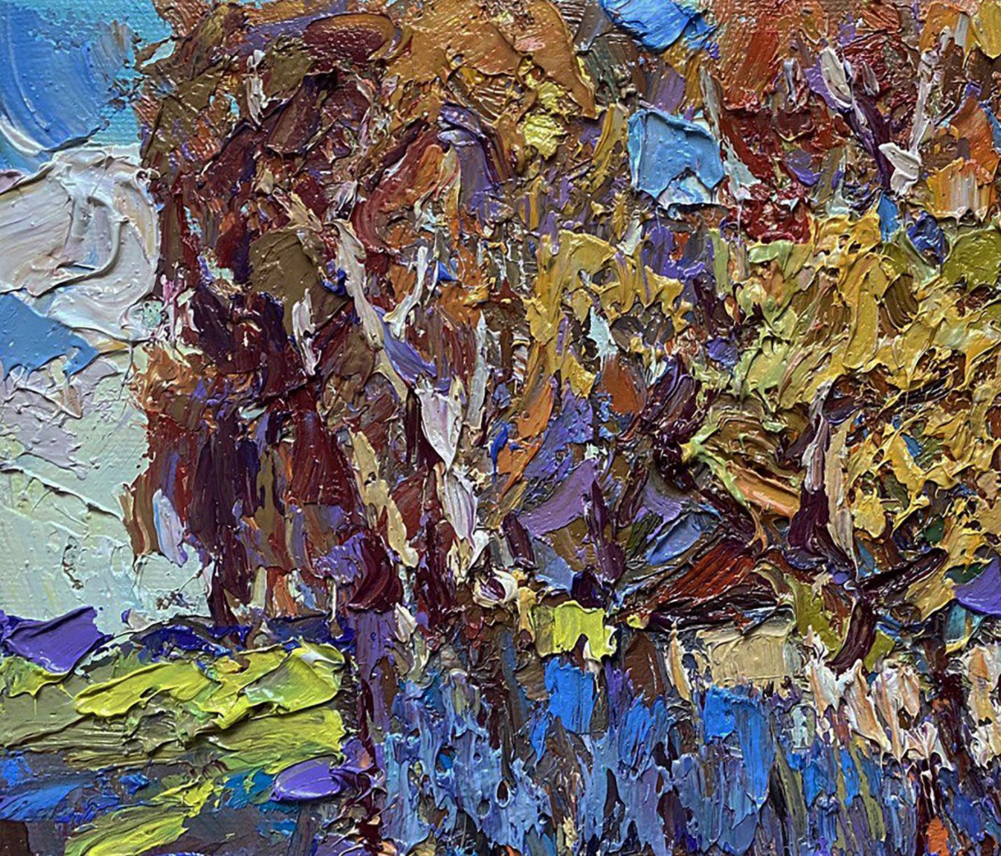 Oil painting Autumn time in the village by Oleksiy Ivanyuk