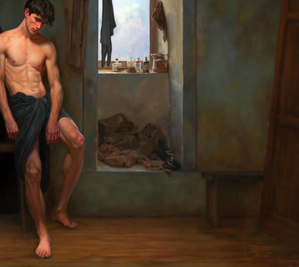 Oil painting Solitude in a Clean Room Richard Fox