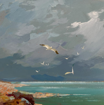 Oil painting Seagulls over the seashore by Yuriy Suprunchuk