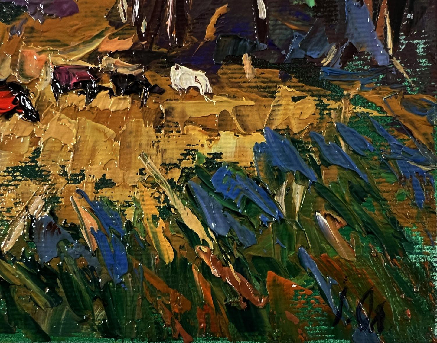 Vibrant impressionist oil painting Near the autumn forest by Oleksiy Ivanyuk