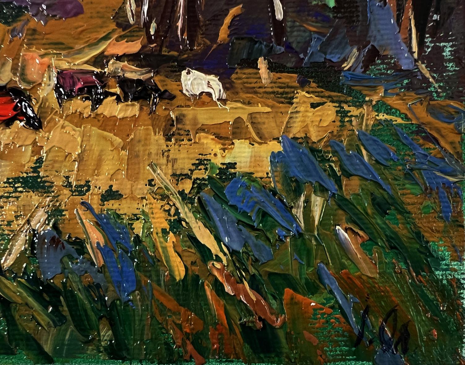 Vibrant impressionist oil painting Near the autumn forest by Oleksiy Ivanyuk