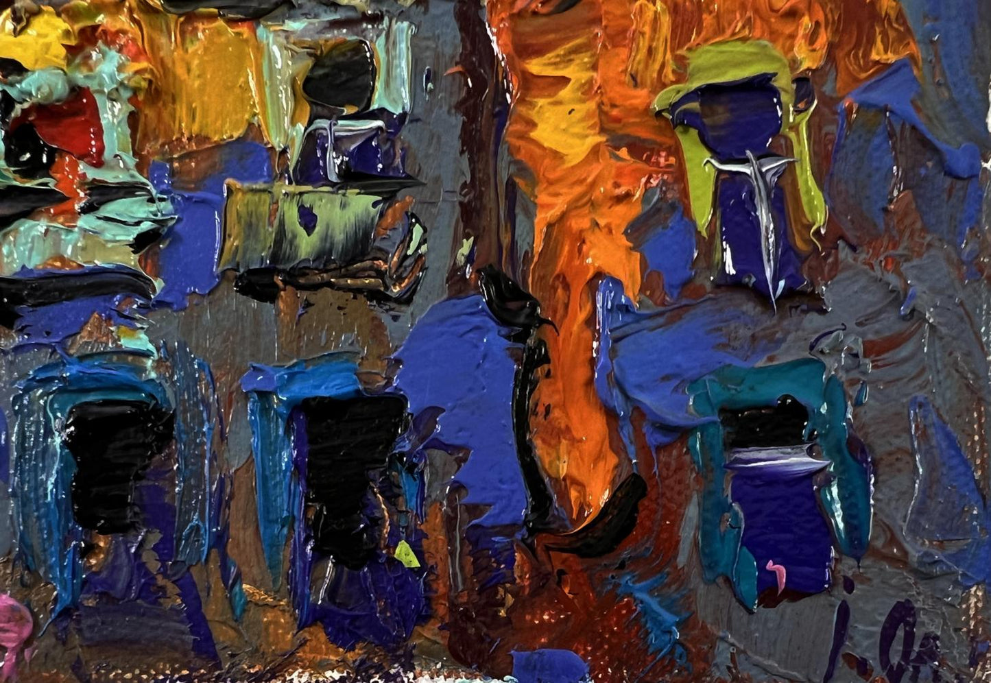 Vibrant oil painting The city in night lights by Oleksiy Ivanyuk