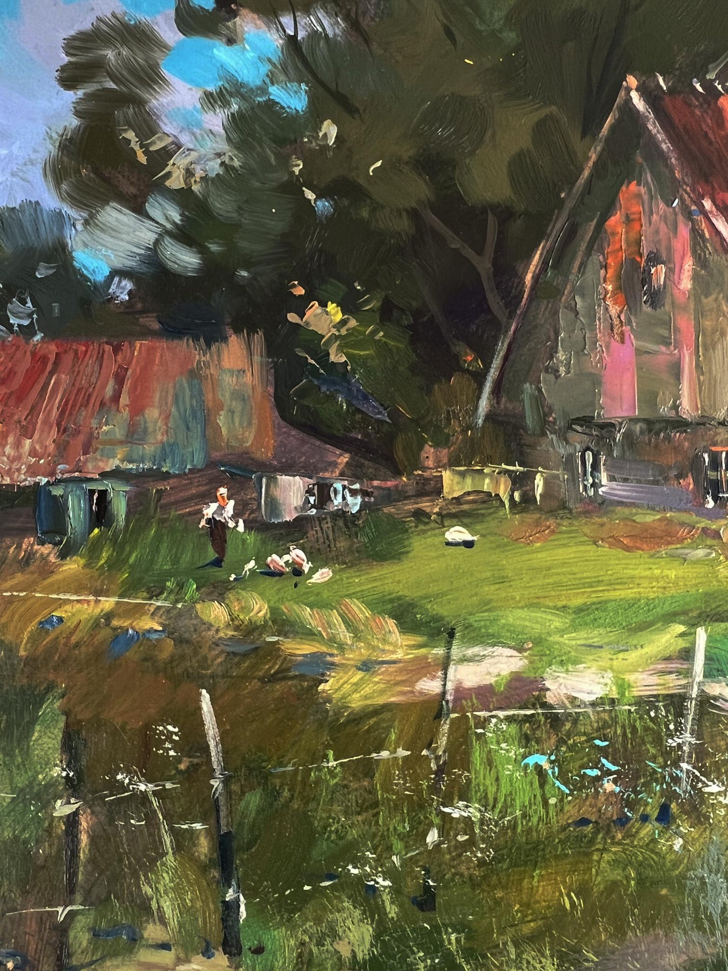 Rustic impressionist oil painting The road to the village by Yuriy Suprunchuk