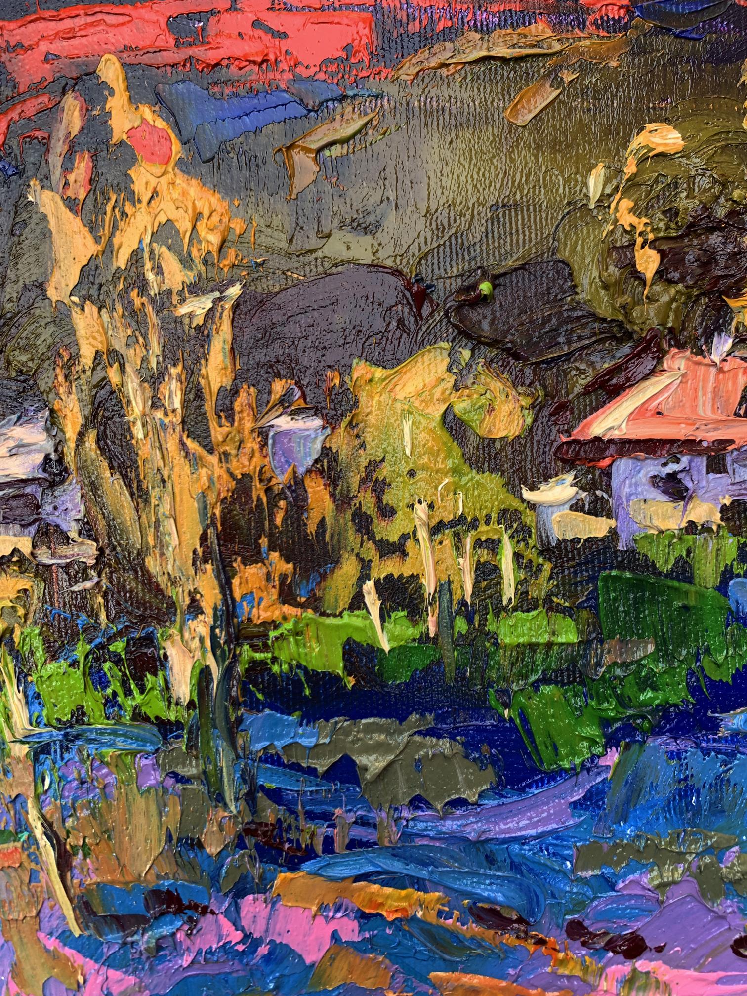 Vibrant impressionist oil painting Night has come by Ivanyuk Oleksiy