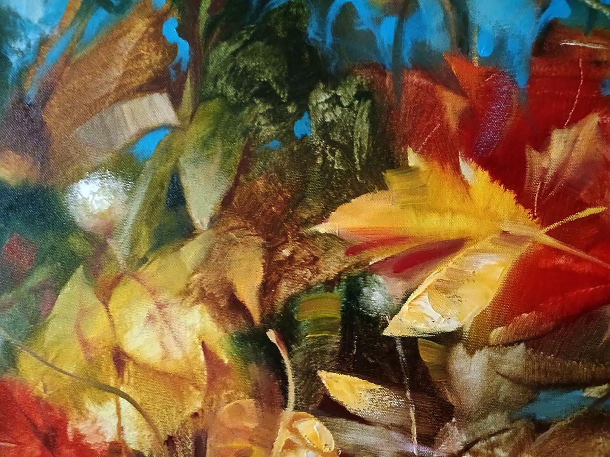 Abstract oil painting Autumn leaves Anatoly Tarabanov