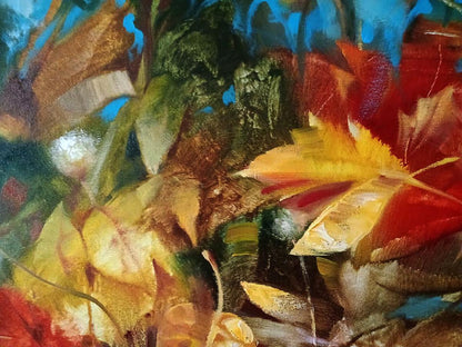 Abstract oil painting Autumn leaves Anatoly Tarabanov