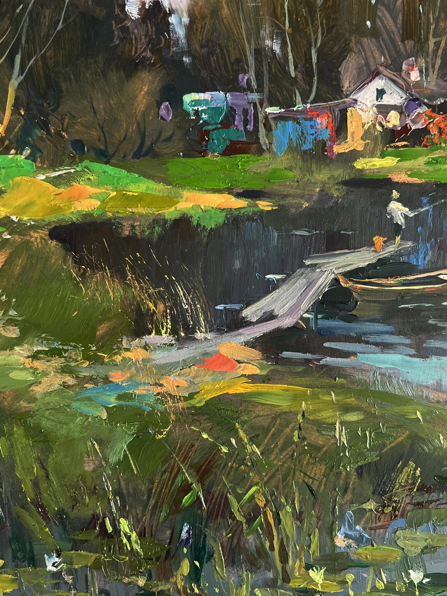 Vibrant impressionist oil painting of Rural Grey River by Yuriy Suprunchuk