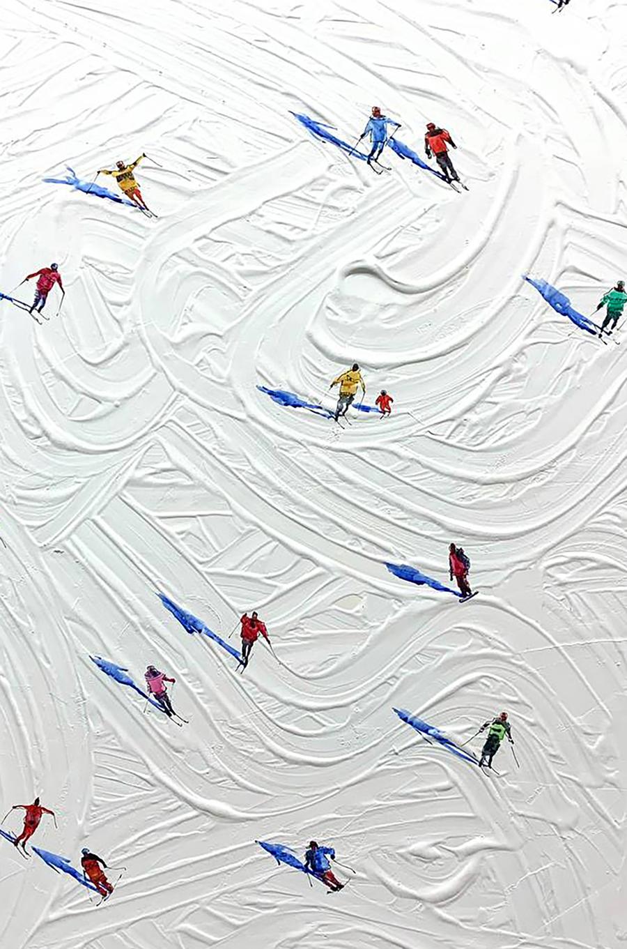 Watercolor painting Between Sky and Snow Olena Klimenko