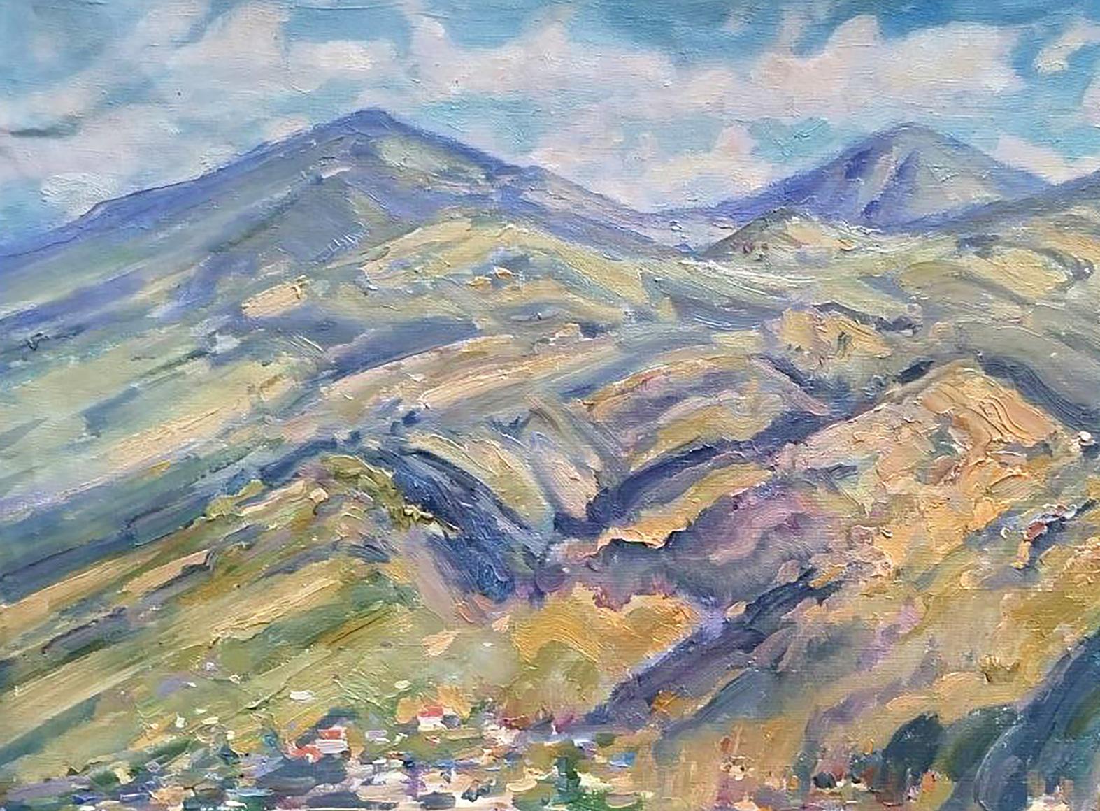 Vibrant impressionist oil painting Among the Mountains by Leonid Pavlenko
