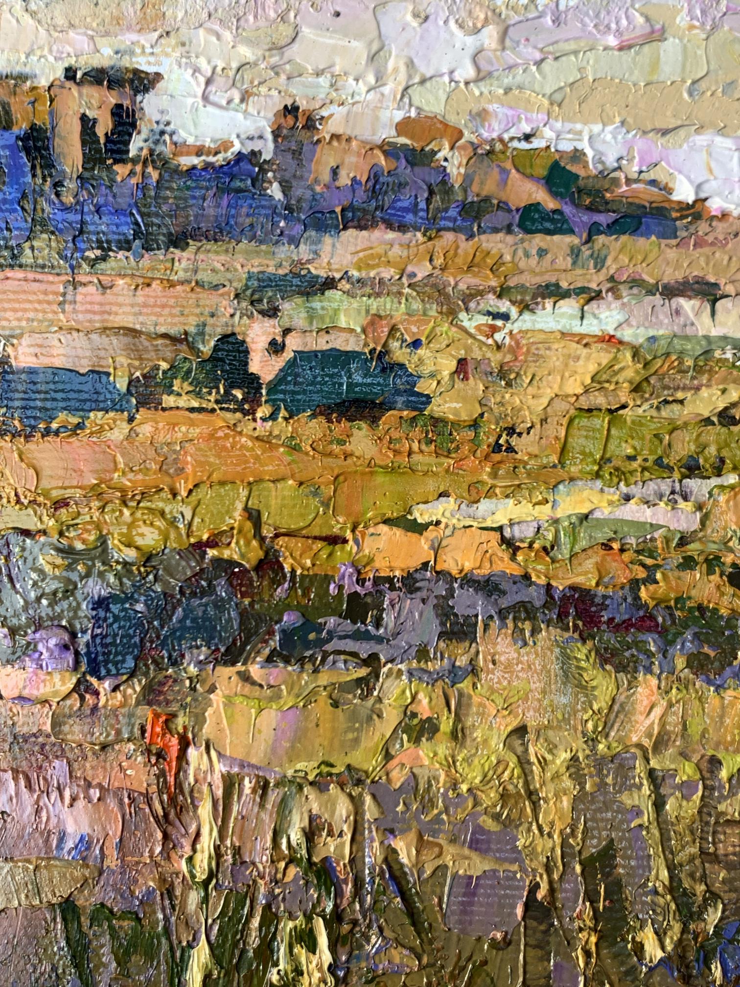 Oil painting River flood by Oksana Ivanyuk, textured earthy impasto strokes