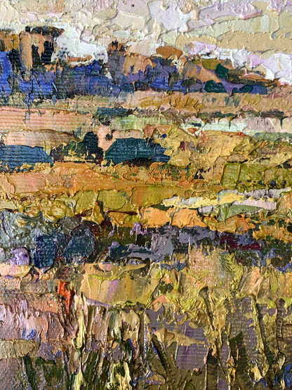 Oil painting River flood by Oksana Ivanyuk, textured earthy impasto strokes