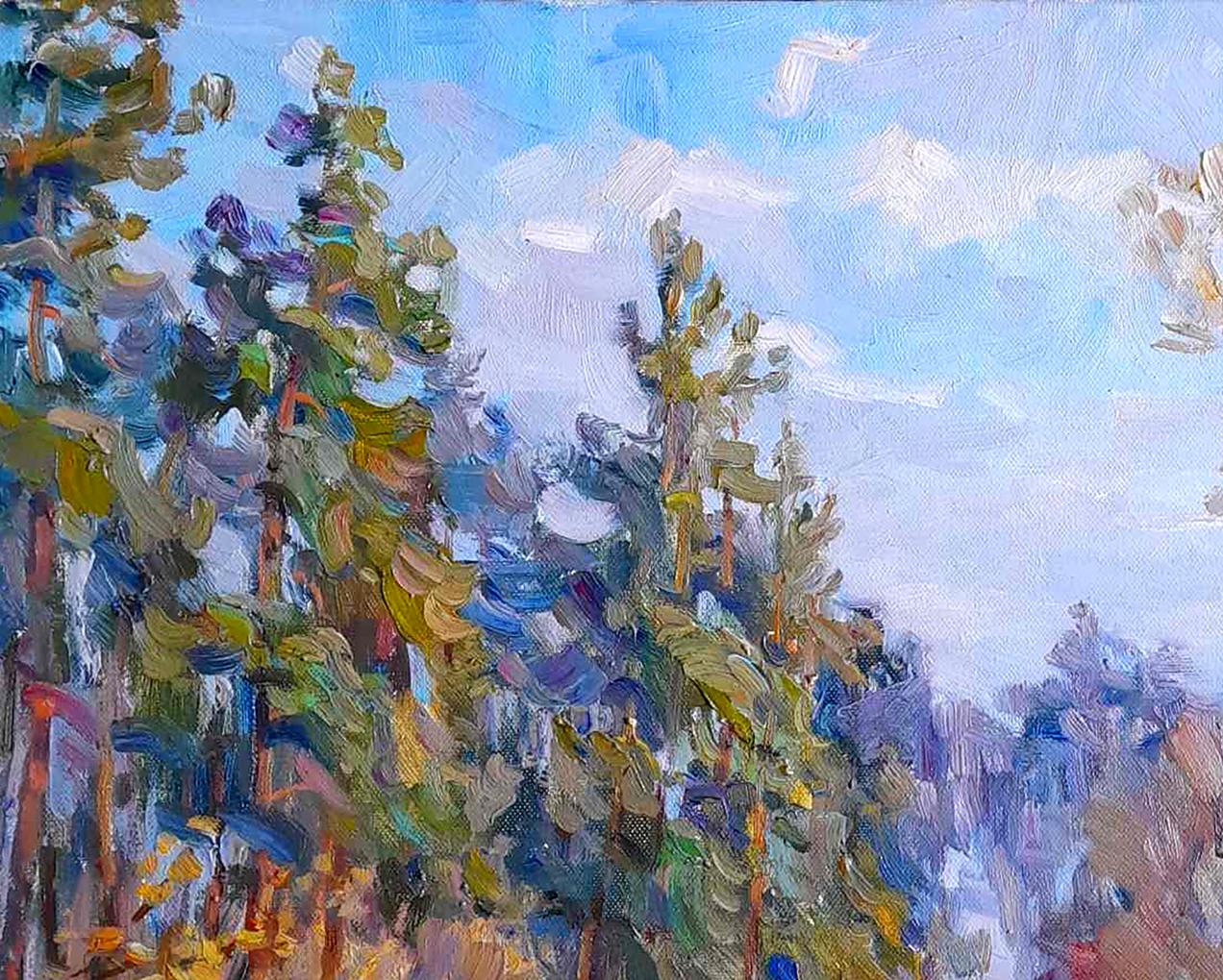 Oil painting Nature Landscape  woods Ivan Kovalenko