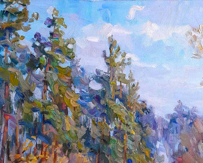 Oil painting Nature Landscape  woods Ivan Kovalenko