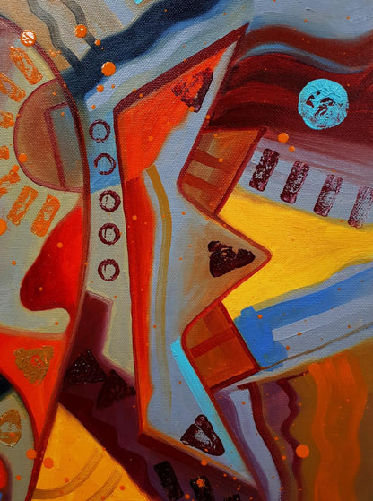 Vibrant abstract oil painting Colors of Intention by Sergiy Voichenko