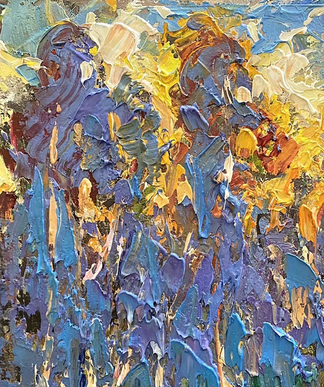 Oil painting Morning frost by Oleksiy Ivanyuk, vibrant abstract textured layers