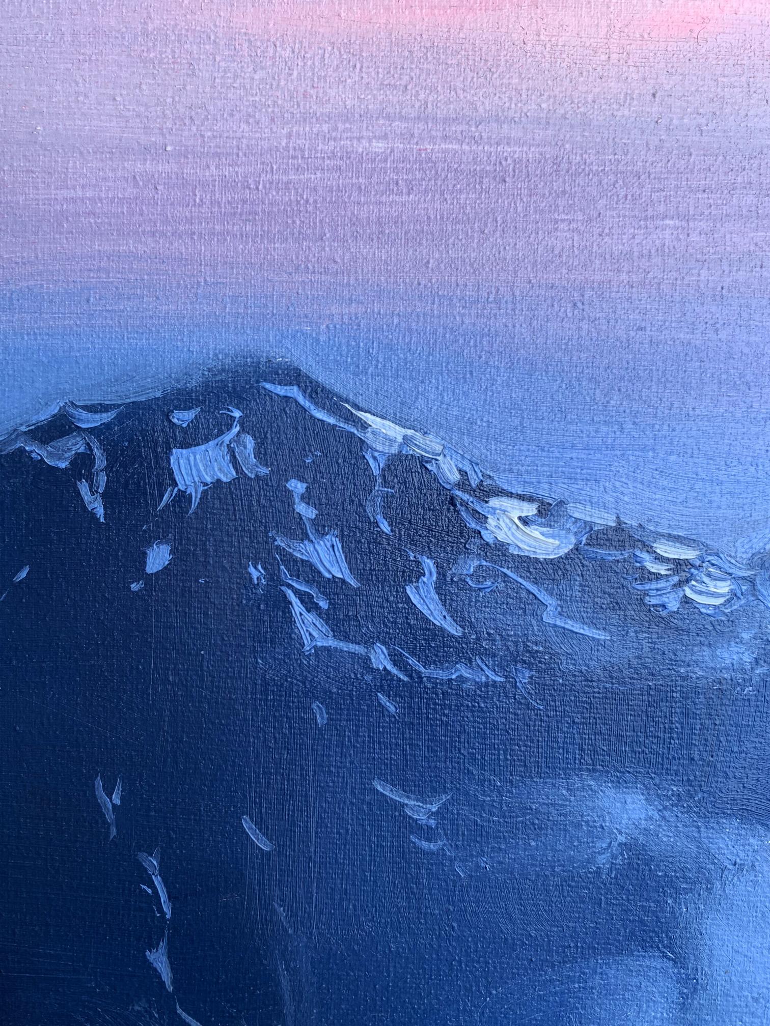 Oil painting Snowy mountains Tatyana Derdey textured canvas peak