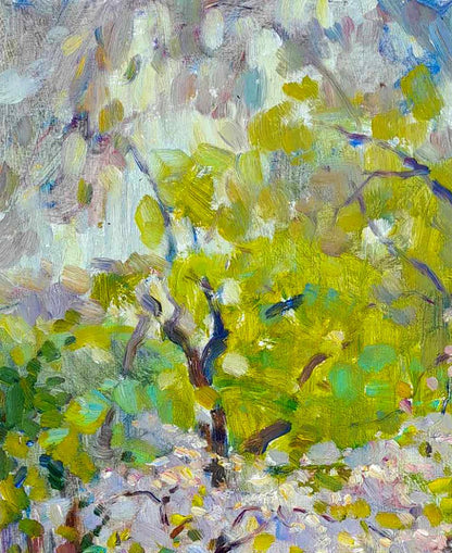 Vibrant impressionist painting of garden tree by Ivan Kovalenko