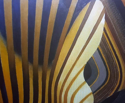 Oil painting Vibration by Alexander Strashevich with bold gold stripes
