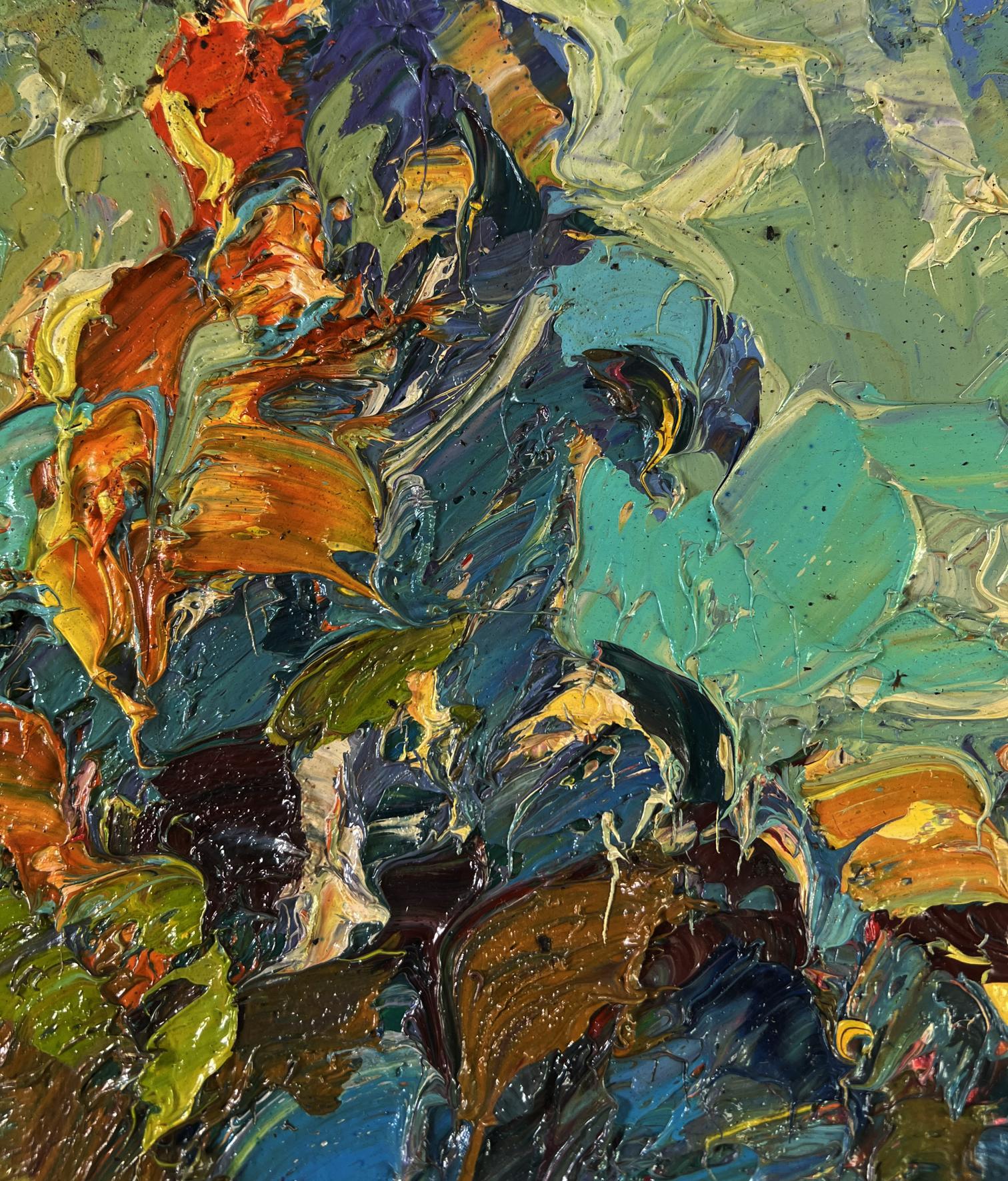 Vibrant impasto oil painting Autumn aflame of fire by Oleksiy Ivanyuk