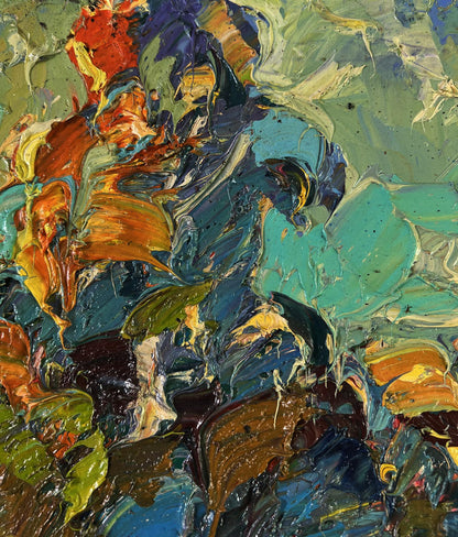 Vibrant impasto oil painting Autumn aflame of fire by Oleksiy Ivanyuk