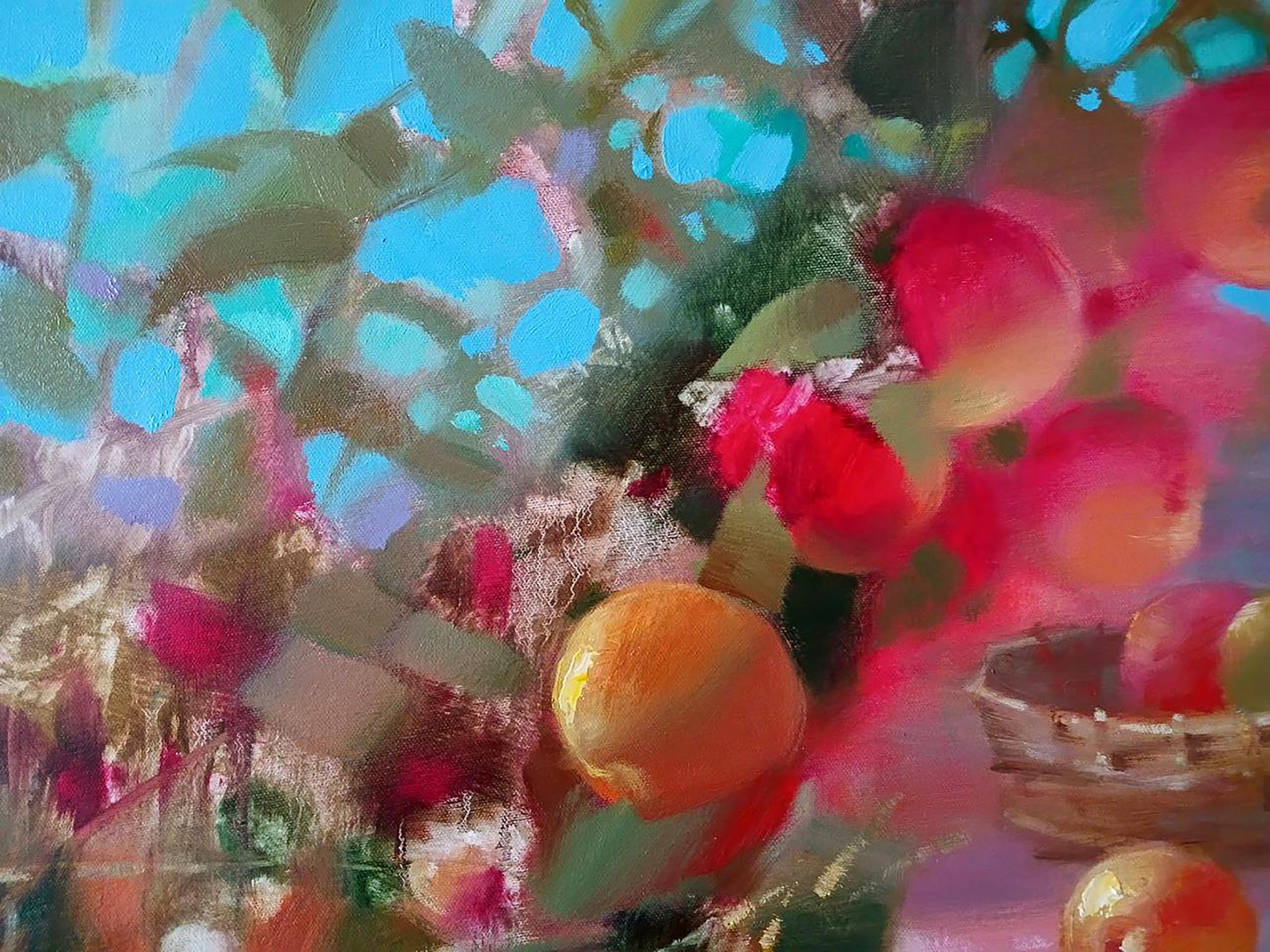 Abstract oil painting still life  