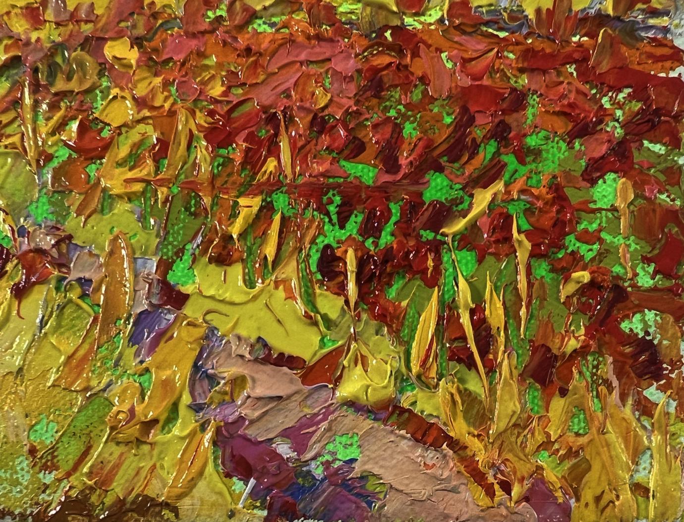 Vibrant Oleksiy Ivanyuk oil painting of autumn flower fields