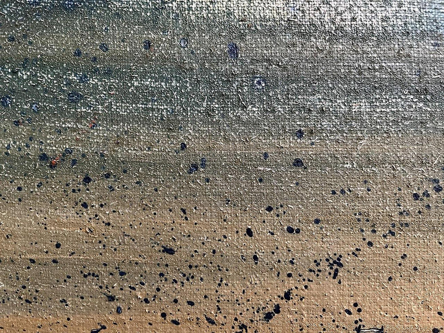 Oil painting Above the city Serhiy Kovalev textured gray-brown gradient canvas
