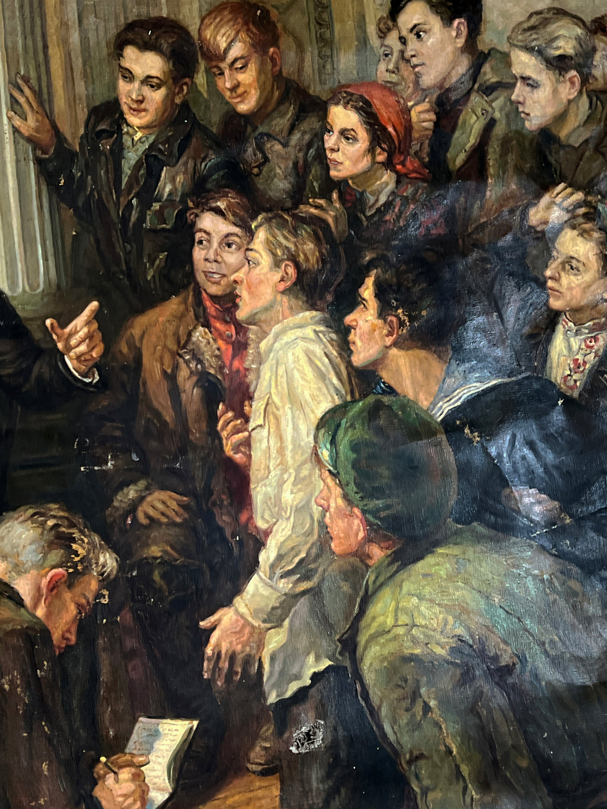 Oil painting Lenin among delegates of the 3rd Congress of Komsomol Viktor Terentyev