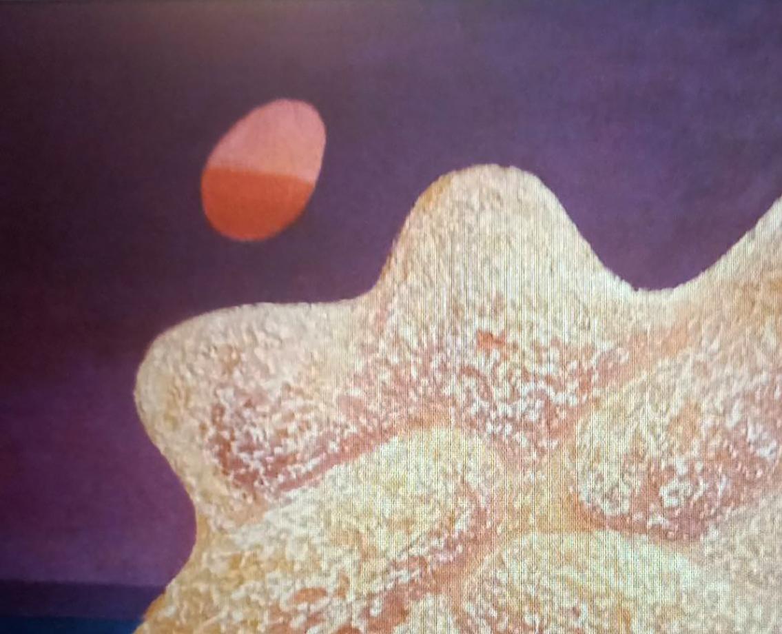 Oil painting Struggle by Alexander Strashevich textured off-white with pinkish speckles