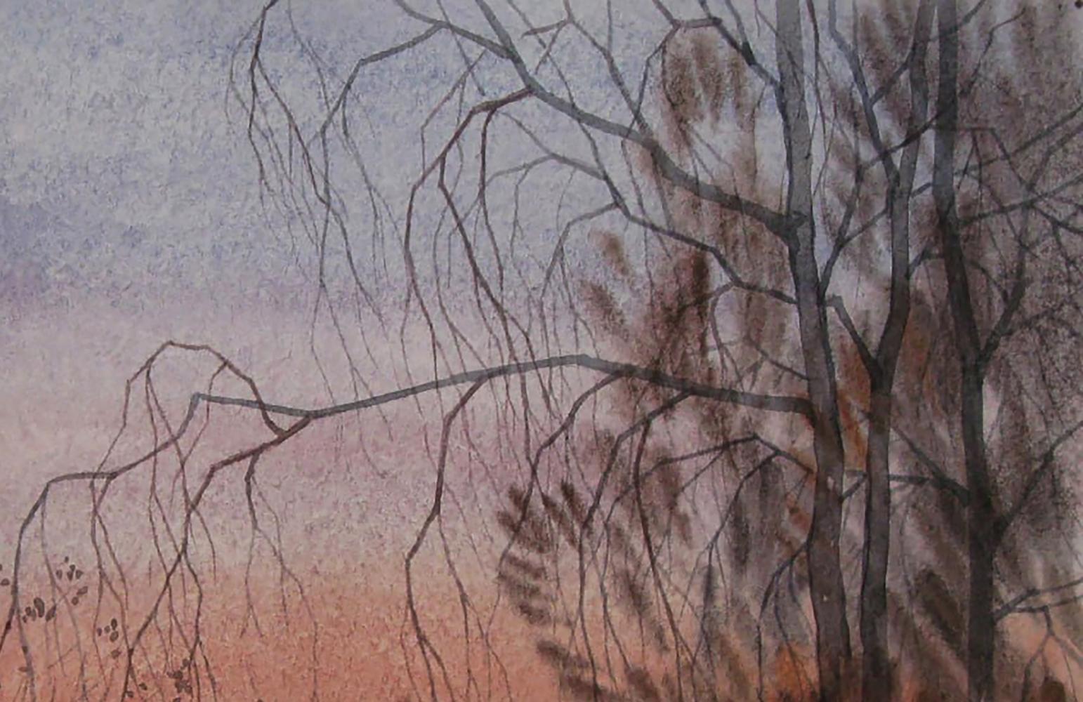 Watercolor painting of Evening has come to the city by Valery Savenets