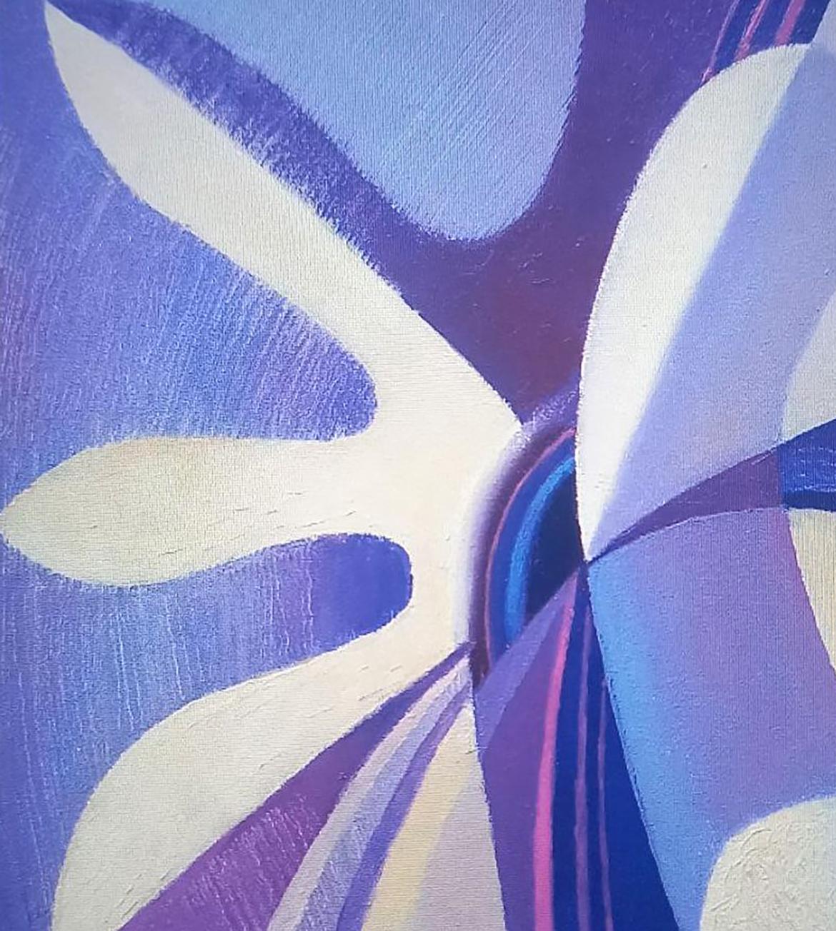 Oil painting Resonance by Alexander Strashevich, bold blue white abstract