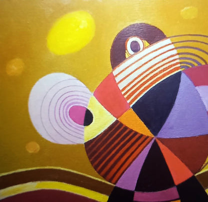 Vibrant abstract bird oil painting Toy Alexander Strashevich