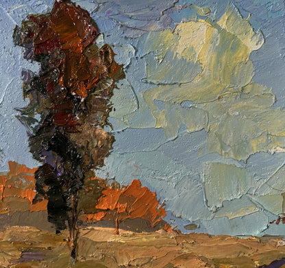 Impressionistic oil painting Across the Autumn Field by Boris Serdyuk