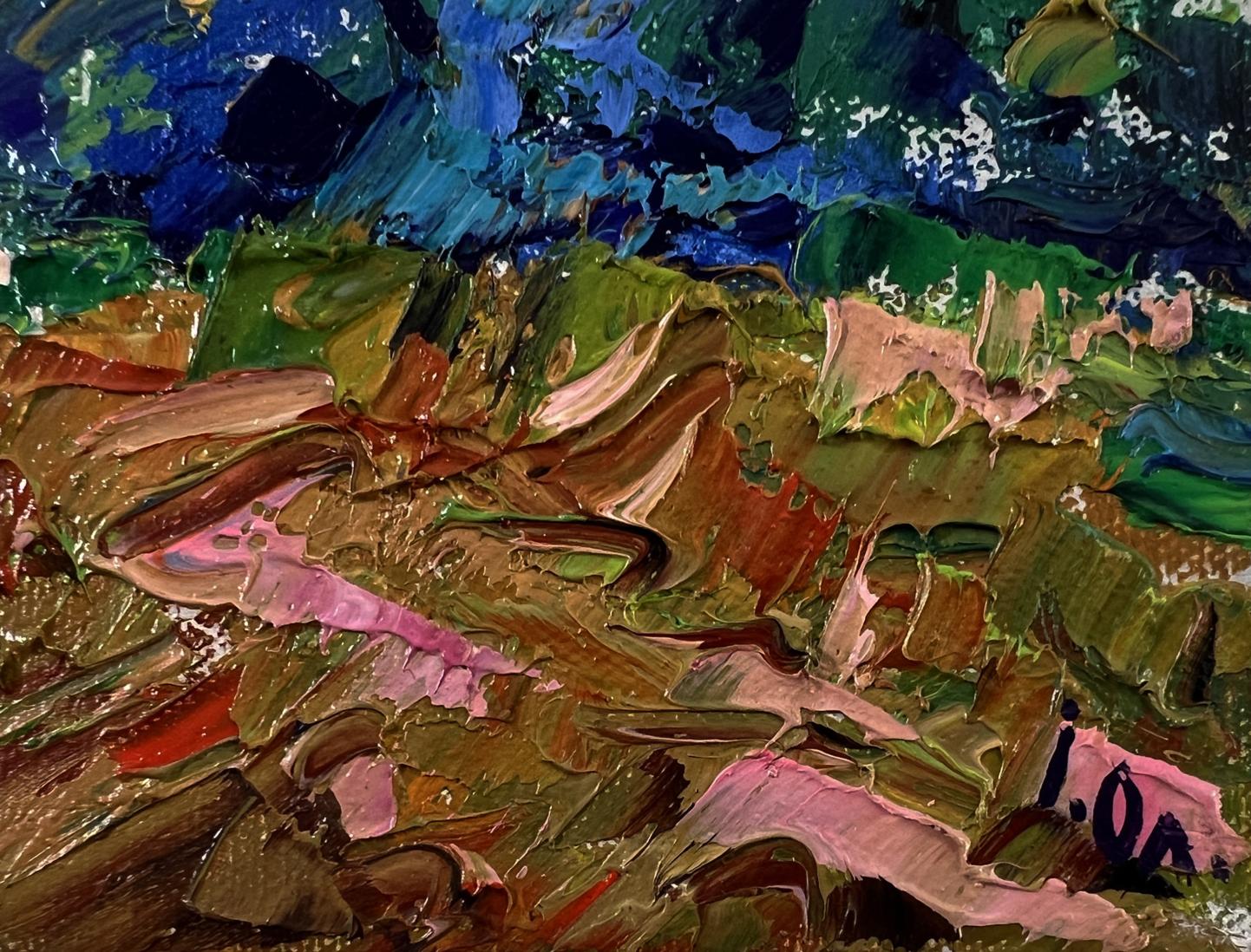 Oil painting Evening nature by Oleksiy Ivanyuk with bold textured brushstrokes