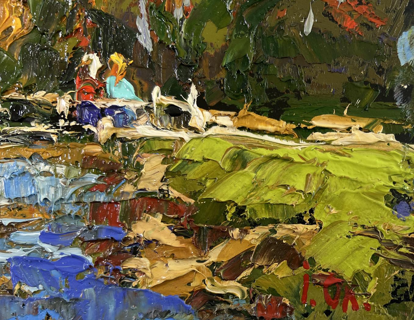 Vibrant oil painting The path through the silence of the forest by Oleksiy Ivanyuk